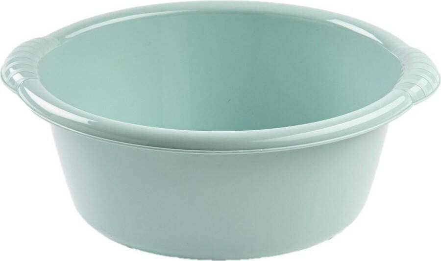 Forte Plastics Set van 2x stuks kunststof teiltjes afwasbakken rond 10 liter mintgroen Afmetingen 40 x 38 x 15 cm Huishouden