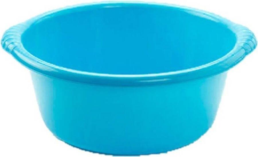 Forte Plastics Set van 2x stuks kunststof teiltjes afwasbakken rond 20 liter blauw Afmetingen 50 x 47 x 20 cm Huishouden