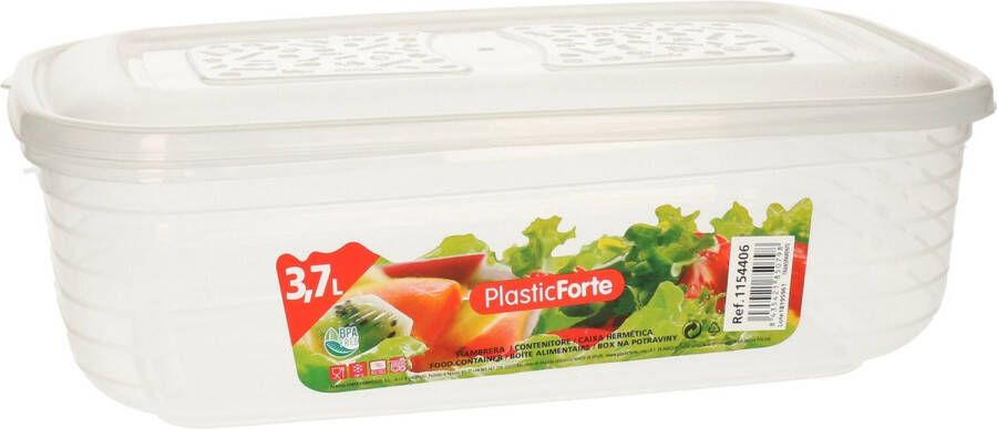 Forte Plastics Vershoudbakje voor vriezer en magnetron 3 7L kunststof Vershoudbakjes