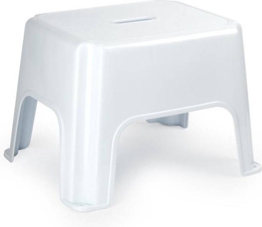 Forte Plastics Witte keukenkrukjes opstapjes 40 x 30 x 28 cm Keuken badkamer kasten opstap verhoging krukjes opstapjes
