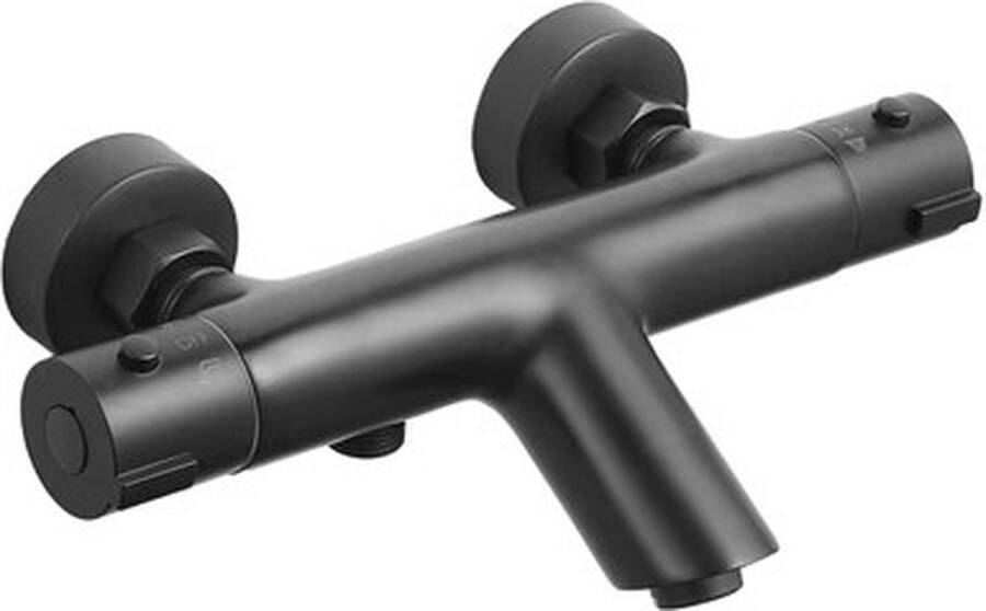 FortiFura Calvi Thermostatische Badkraan Mat Zwart