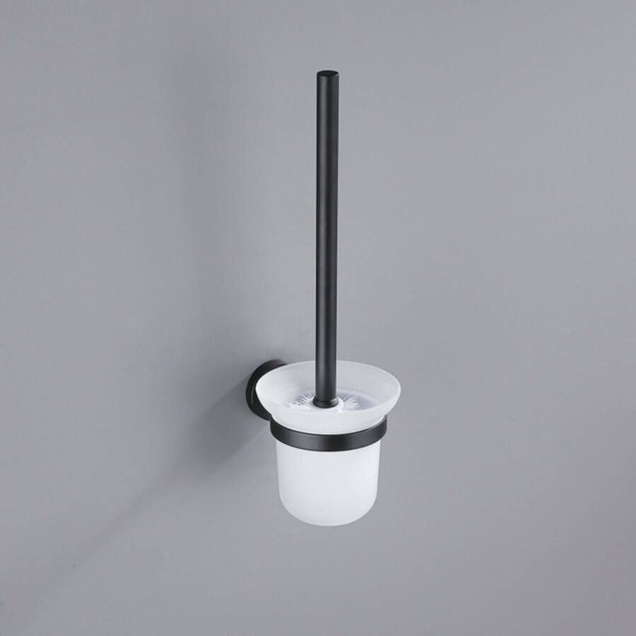 FortiFura Calvi toiletborstel – Toiletborstel met houder – Mat zwart