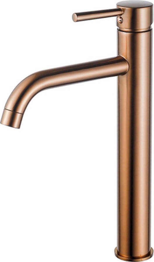 FortiFura Calvi Wastafelkraan 33.9cm verhoogd opbouw geborsteld koper PVD