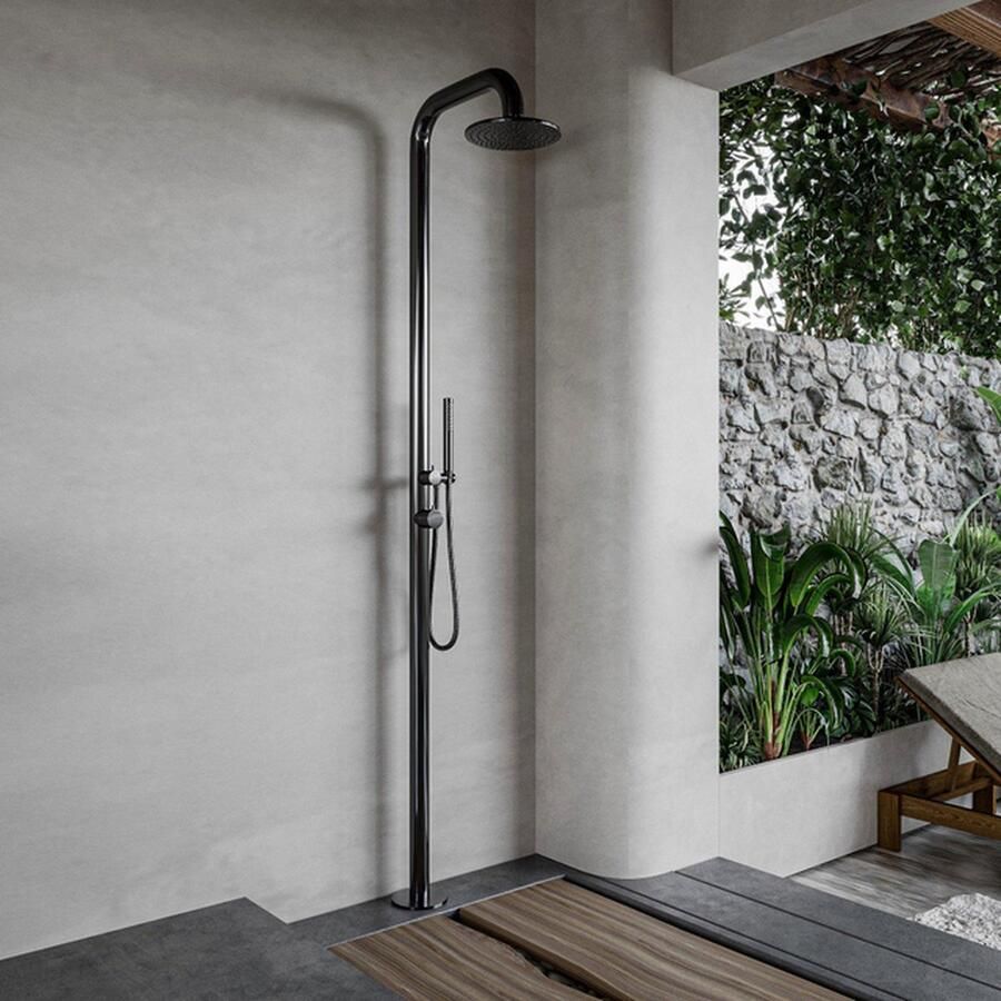 FortiFura Outdoor Deluxe Vrijstaande Buitendouche RVS 316 handdouche regendouche Gunmetal