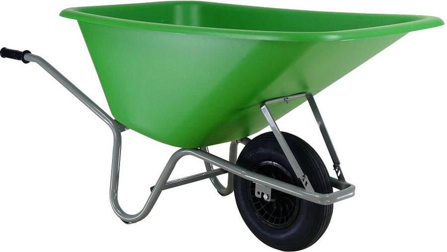 Forza Refurbished Kruiwagen Forza 165L HDPE bak groen grijs gelakt onderst