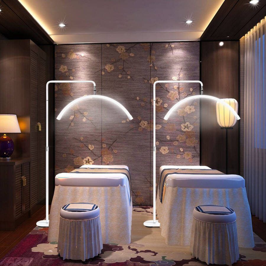 Fosoto Moonlight Wit Kantelbaar- Nieuwste Model Salonlamp Moon light Behandel lamp Incl. smartphonehouder Beauty Tattoo Massage Nagelstyliste Make-Up Wimperextensions Pedicure manicure Lamp