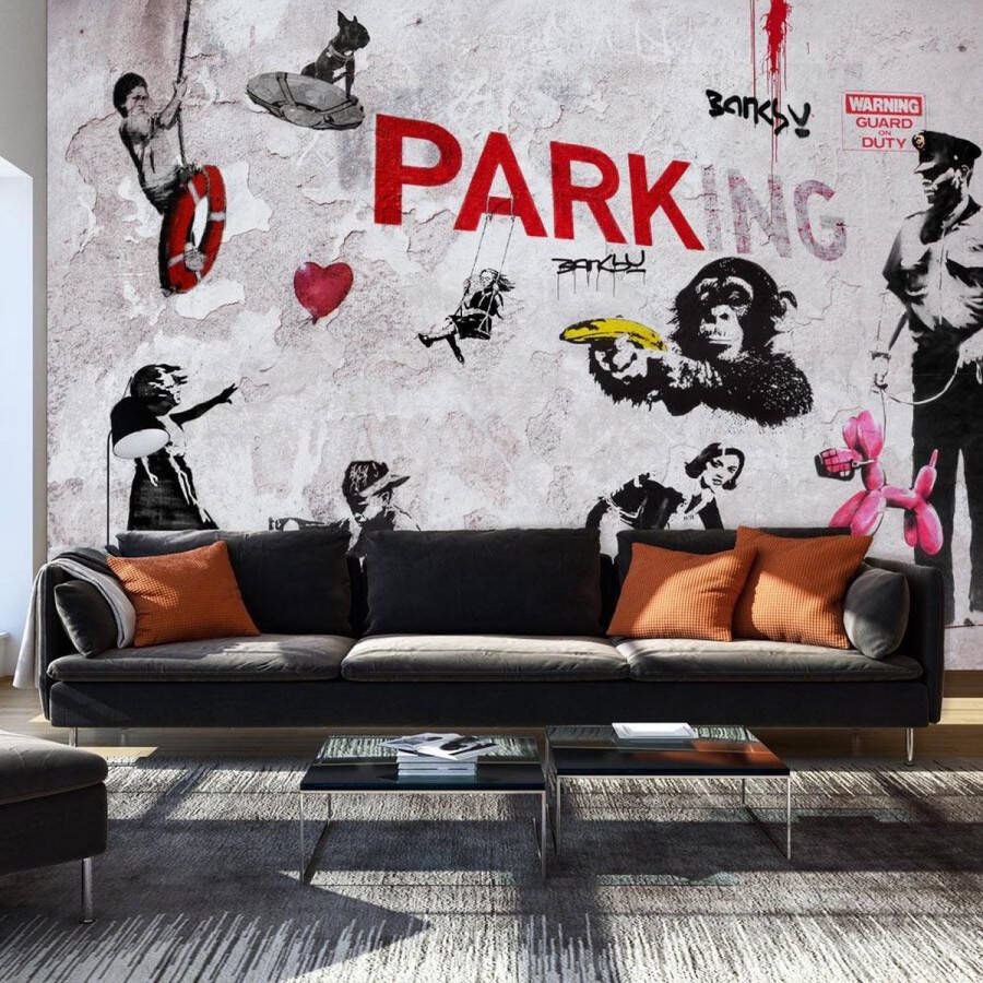 Fotobehangkoning Fotobehang [Banksy] Graffiti Diveristy