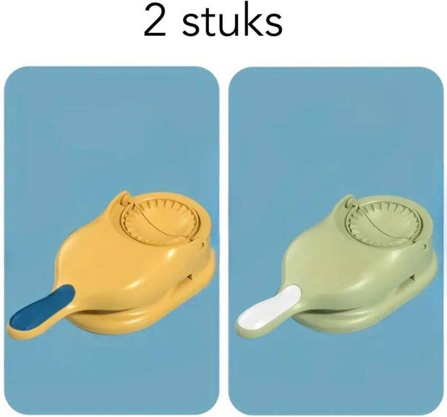 FR Service 2 dumpling makers – Groen en Geel 2 in 1 Deeg Pers Dumpling Maker Ravioli Maker Pastei Maker – luxe dumpling – 2 stuks – Deegvormer –| Knutselend koken