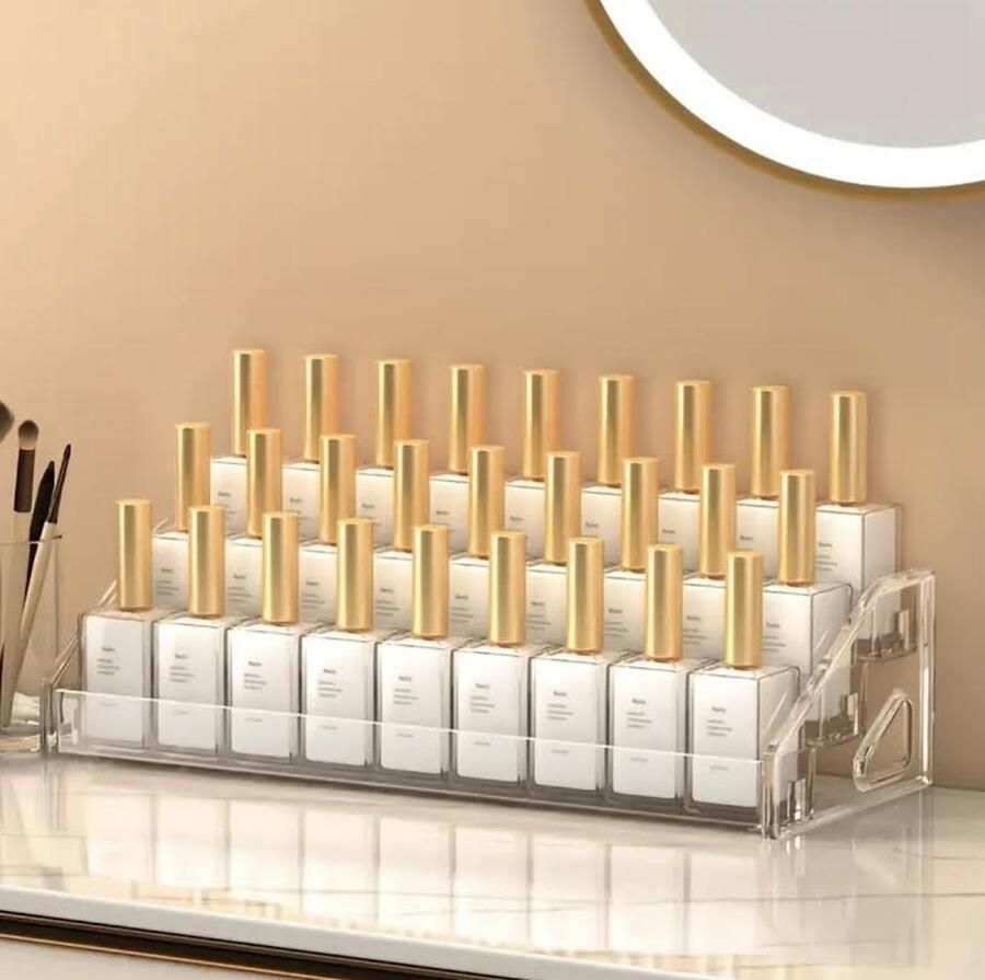 FR Service make up organizer 31 cm display riser rek 3-traps acryl riser displaystandaard transparante acryl organizer tafelrek voor make-uptafel cupcake parfum skincare cosmetica sieradenstandaard display standaard presentatie standaard
