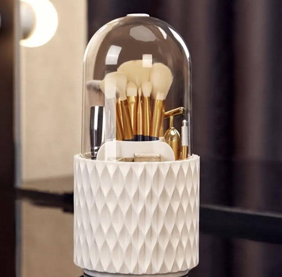 FR Service Make Up Organizer – Ladekastje – Sieraden Houder Wit make-up organizers make-up bakjes make up set make up kastje make up organizer transparant beautycase beauty organizer 360 graden draaibaar organizer met deksel
