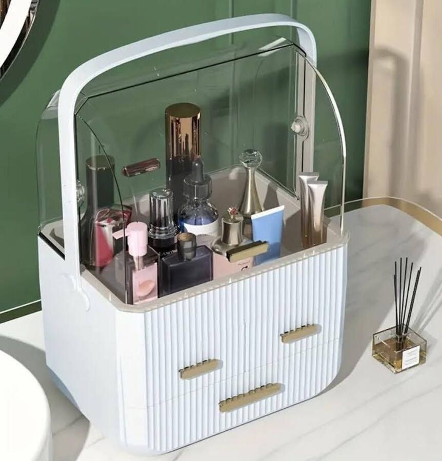 FR Service Make Up Organizer – Ladekastje – Sieraden Houder Wit goud Wit Roomwit make-up organizers make-up bakjes make up set make up kastje make up organizer transparant beautycase beauty organizer skincare organizer parfum organizer