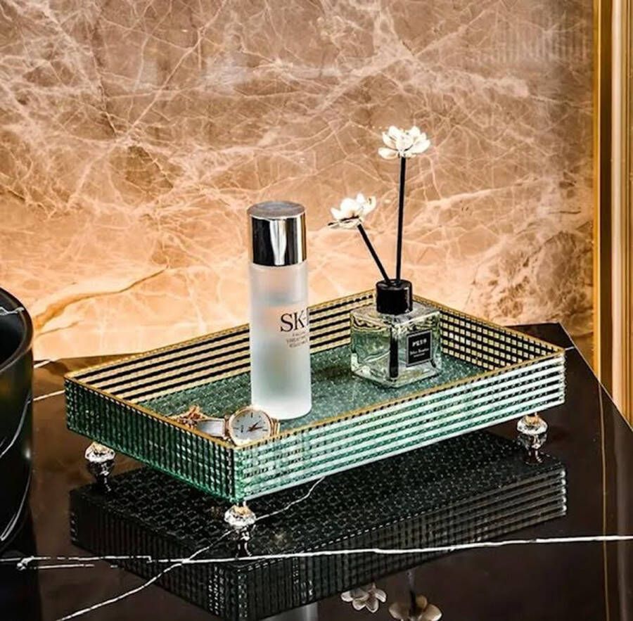 FR Service Make up organizer make up bakjes parfum houder parfum organizer parfum display badkamer organizer Make up koffer badkamer mandjes Sieradendoos Nagellak Organizer groene make up organizer Skincare organizer Opbergsysteem