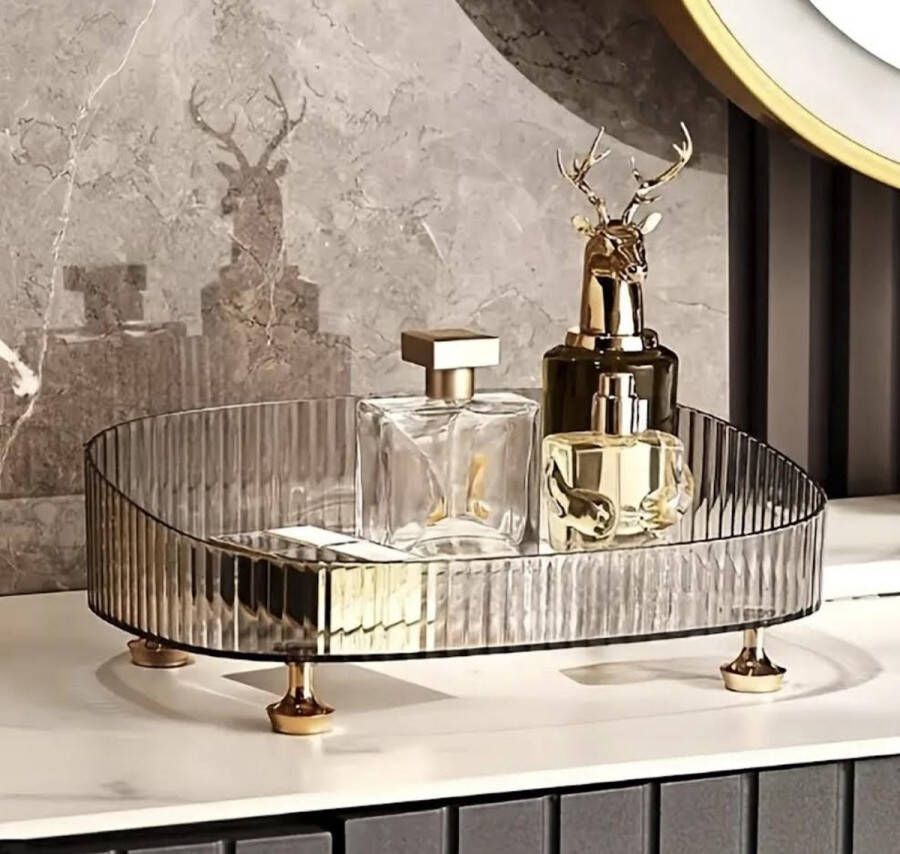 FR Service Make up organizer make up organizer transparant make up bakjes parfum houder parfum organizer Skincare Organizer- parfum display Opbergdoos badkamer organizer badkamer mandjes Sieradendoos Nagellak Organizer gouden organizer