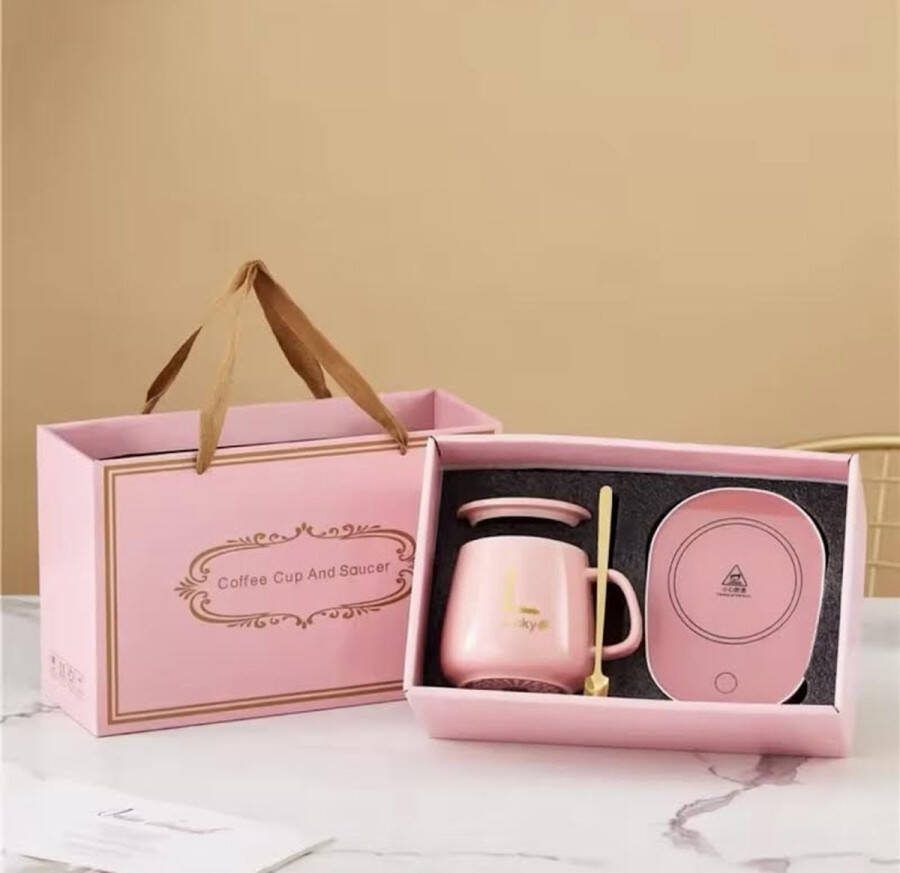 FR Service mug warmer warmhoudplaat mug warmer roze cup warmer verwarmde onderzetter mok warmer cup warmer usb koffie warmer warmhouders mug warmer set kopje mugwarmer en lepel gift set