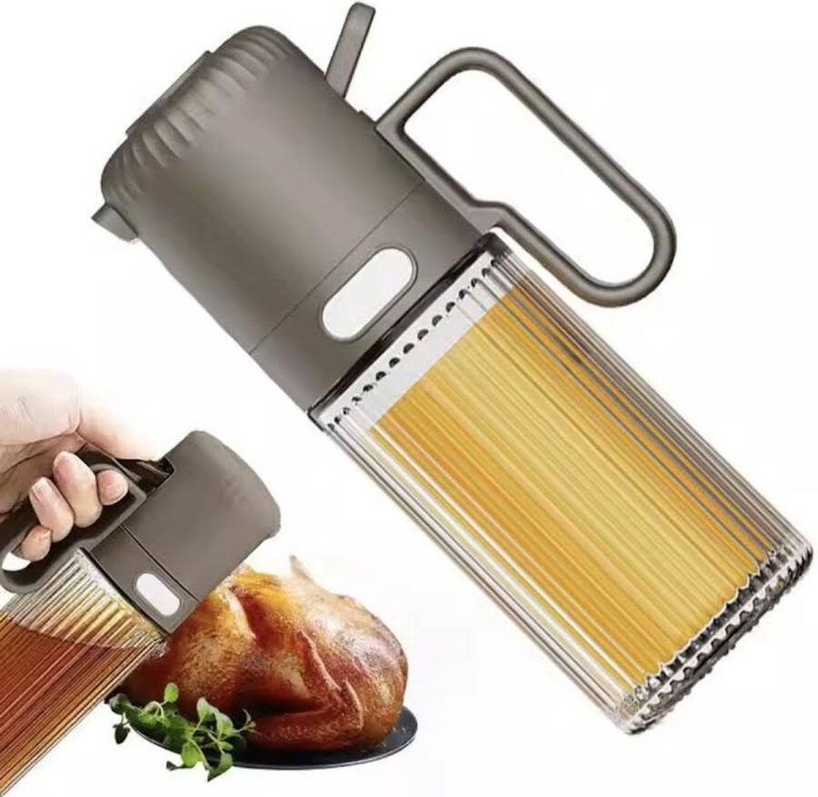 FR Service Olijfolie sprayer olie spray glazen oliefles Grijs Bruin Olie en azijnstel Olie Diffuser Oliesprayer Olijfolie Verstuiver Azijnspray Bakspray glas oil spray Olijfolie Fles 250 ml oliefles glas -bbq spray