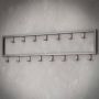 Fraaai Kapstok Industrieel Metaal Zwart 80 cm met 15 Haken Metalen Kapstok Industriële Inrichting 2 Rijen Makkelijk monteren Lichtgewicht Jassenhanger Zwarte Kapstok - Thumbnail 1
