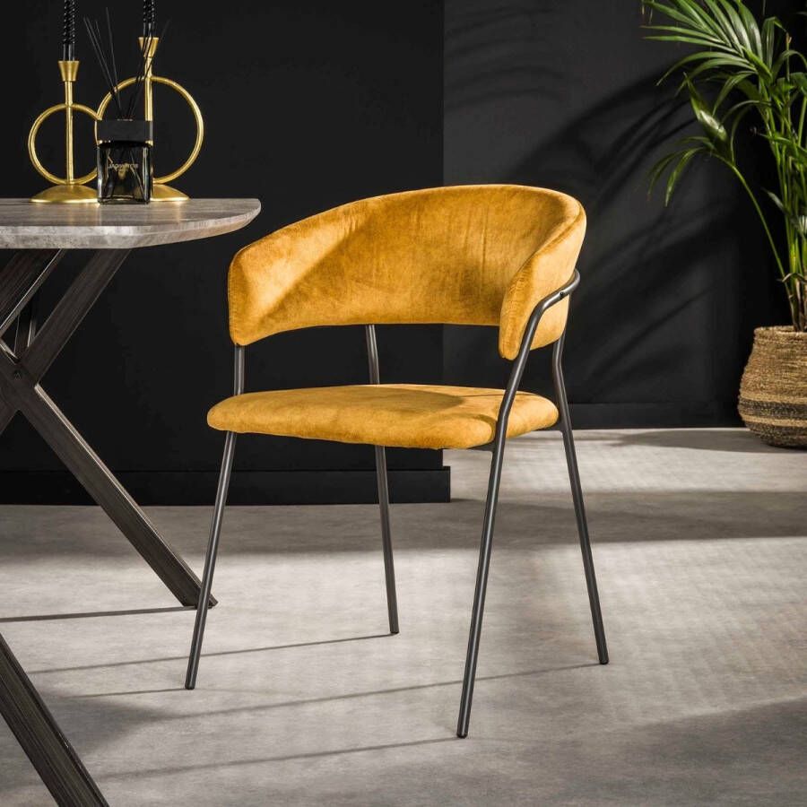 Fraaai Mina Eetkamerstoel Velvet Goud