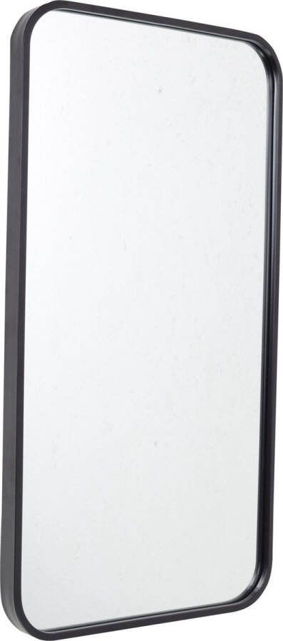 Loft42 Fragix Boston wandspiegel rechthoekig Zwart Metaal 75x40cm Industrieel