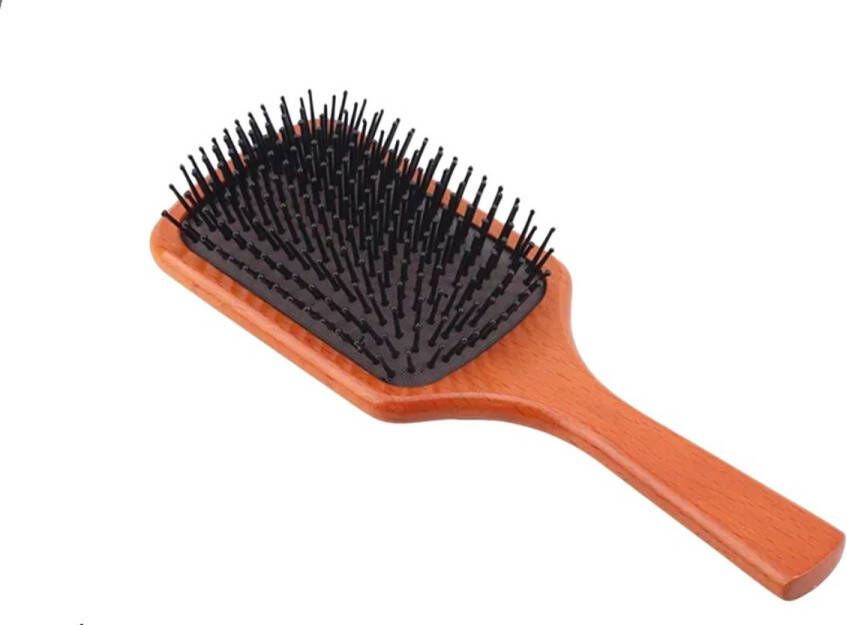 Frazimashop.nl Frazimashop- klein houten borstel -bruin Haarborstel antiklit Natuurlijke borstel-voor alle haartypen- Natural Brush Hair Brush Borstel Hout Houten Haar Borstel Krullen Borstel