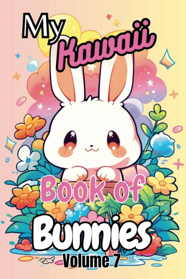 Freddie Fox Publishing My Kawaii Book of Bunnies deel 7 Coloring Book Freddie Fox Kleurboek voor volwassenen