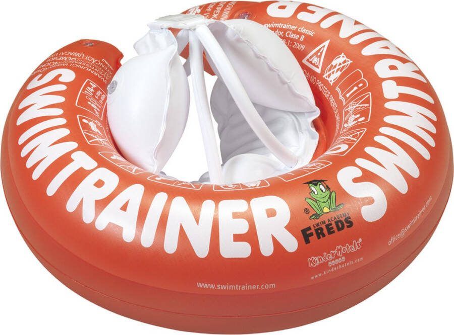 Freds Swim Academy VOORDEEL BABY ZWEMSET: SWIMTRAINER “Classic” ROOD (3MND 4JR) + WASBARE ZWEMLUIER SIZE 1 (4KG-9KG) ROZE + HANDPOMP | ZWEMTRAINER | ZWEMBANDJES | Keurmerken: CE-TüV-EN13138-1:2014