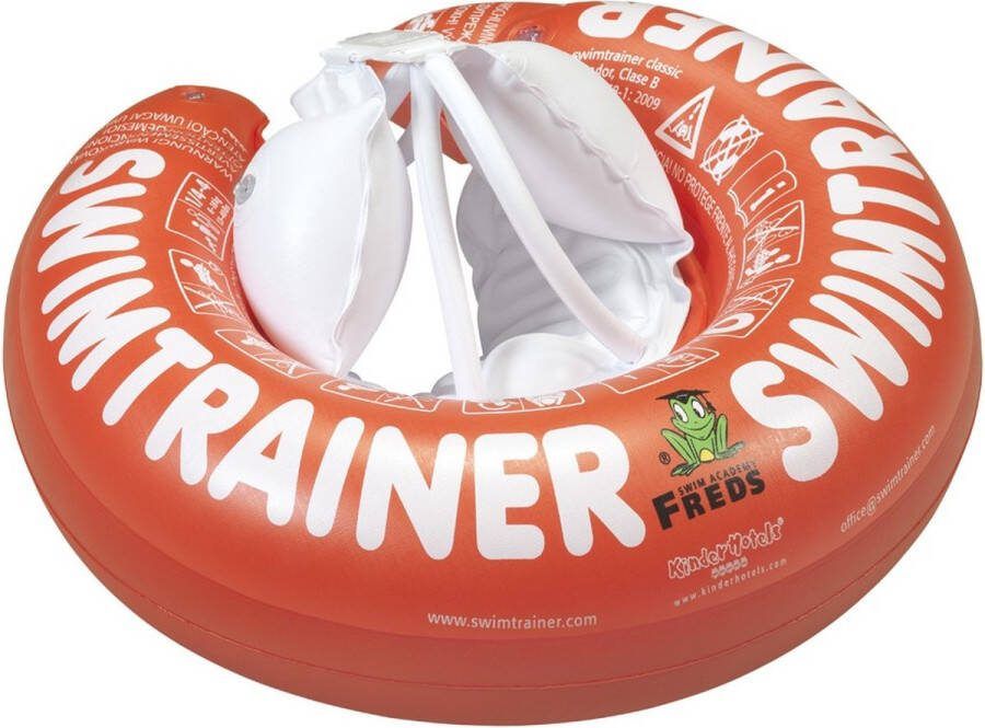 Freds Swim Academy VOORDEEL BABY ZWEMSET: SWIMTRAINER “Classic” ROOD (3MND 4JR) + WASBARE ZWEMLUIER SIZE 1 (9KG-16KG) ROZE + HANDPOMP | ZWEMTRAINER | ZWEMBANDJES | Keurmerken: CE-TüV-EN13138-1:2014 | ZWEMTRAINER