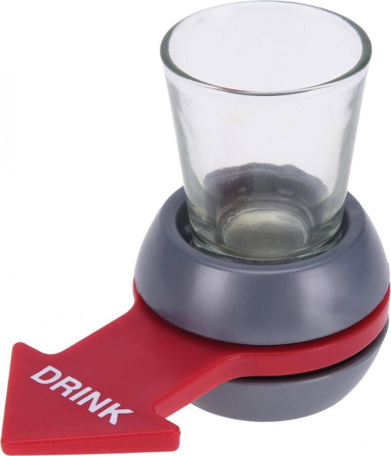 Free and Easy Drankspel Shot Spinner 10 Cm Rood Cadeau Tip!