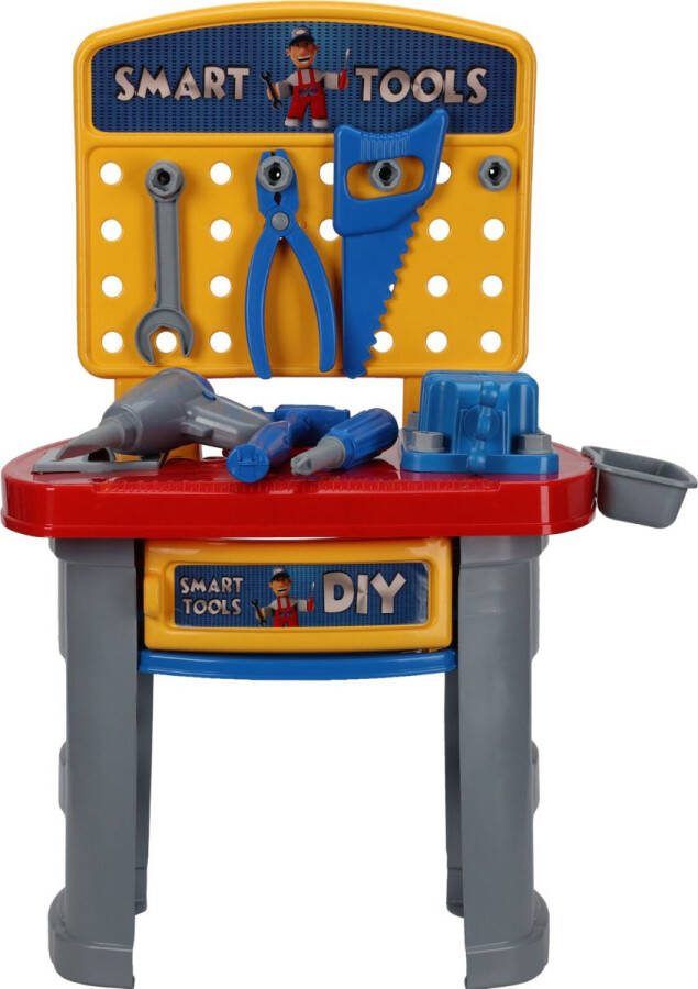FREE & EASY Free en Easy Kinderwerkbank Speelgoed Werkbank- incl. gereedschap- 32delig-41.5 x 27 x 65cm