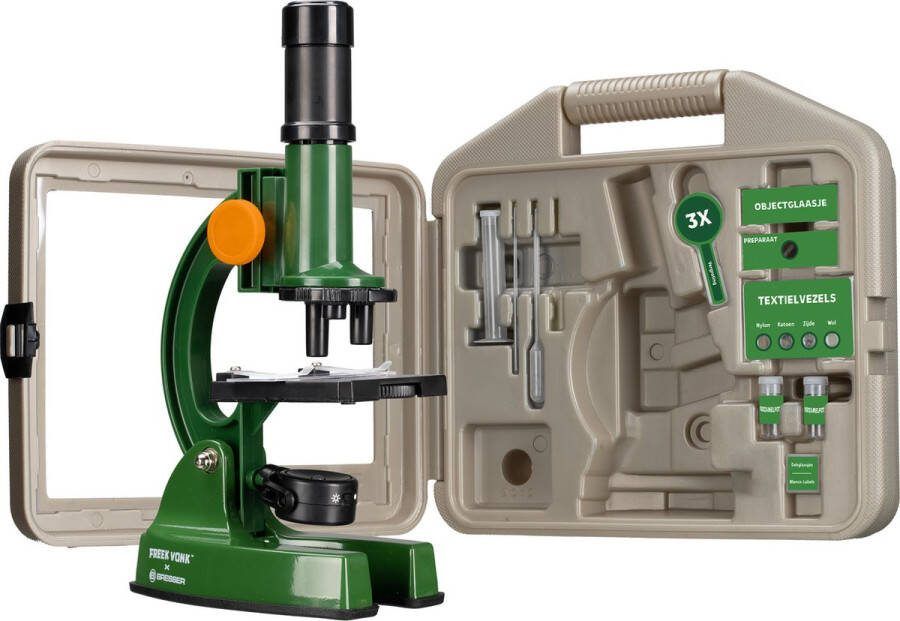 Freek Vonk x BRESSER Microscoop voor Kinderen Van 100x tot 1200x Vergroting Incl. Koffer en Accessoires