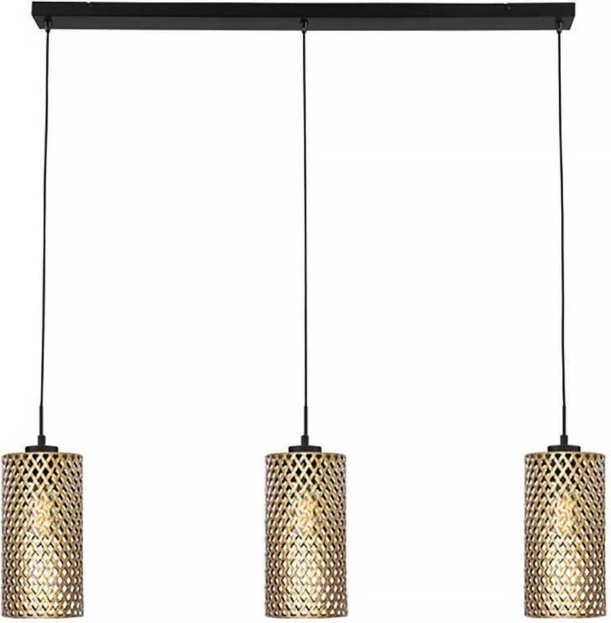Freelight Cestino Hanglamp 3 lichts b:100cm zwart goud Modern 2 jaar garantie