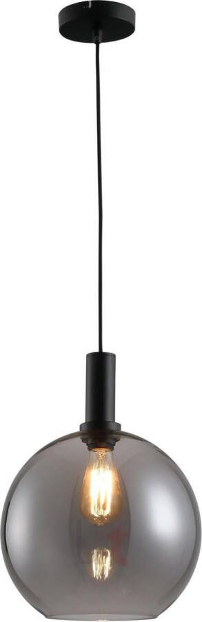 Freelight Chandra Hanglamp 1 lichts d:30cm zwart smoke glas Modern - 2 jaar garantie