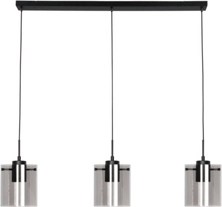 Freelight Interno Hanglamp 3 lichts downlight zwart smoke glas Modern 2 jaar garantie
