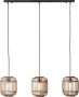 Brilliant Leuchten Hanglamp Woodrow 130 cm hoogte 105 cm breedte 3x e27 in te korten metaal bamboe lichtbruin (1 stuk) - Thumbnail 1