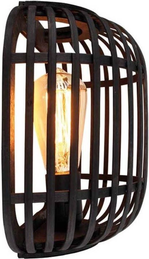 Freelight Lampencompleet Wandlamp Macca Rotan H 26 cm zwart