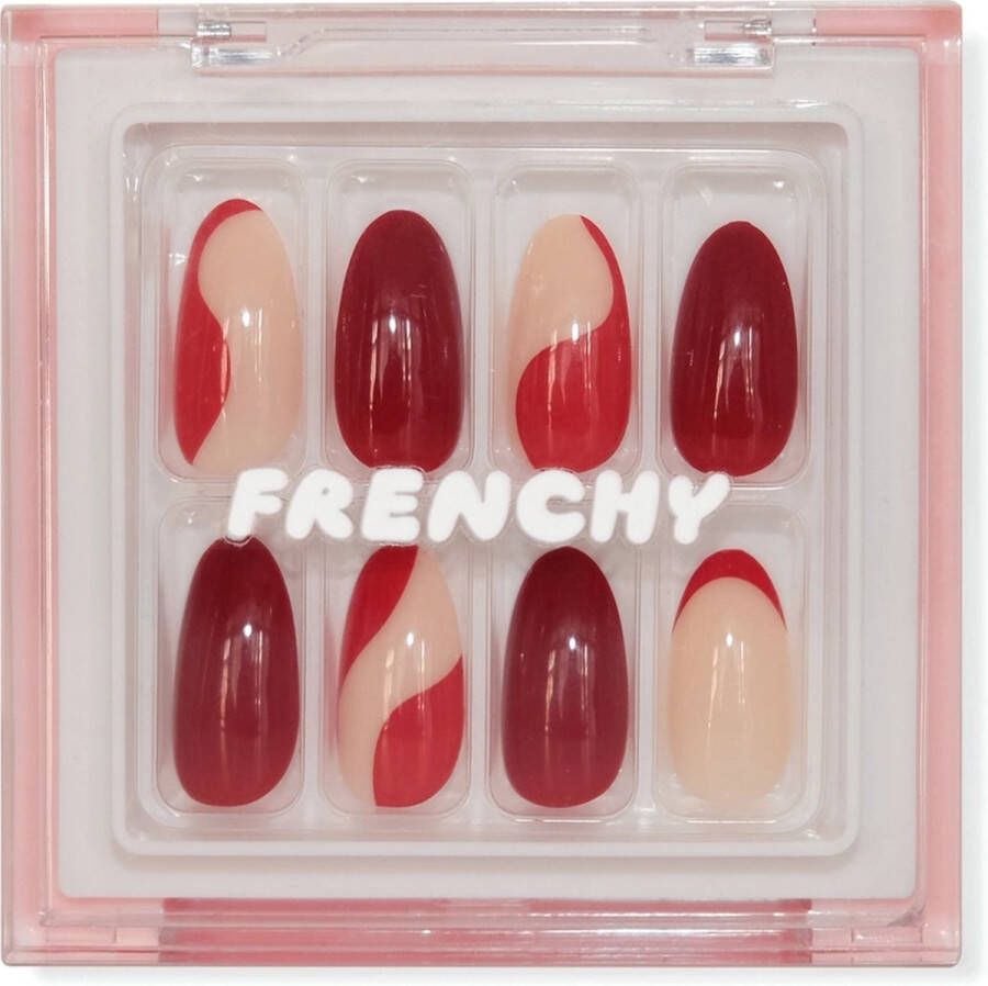 Frenchy Cosmetics 'Candy Red' Nepnagel kit met lijm en nagelstickers Kunstnagels Plaknagels