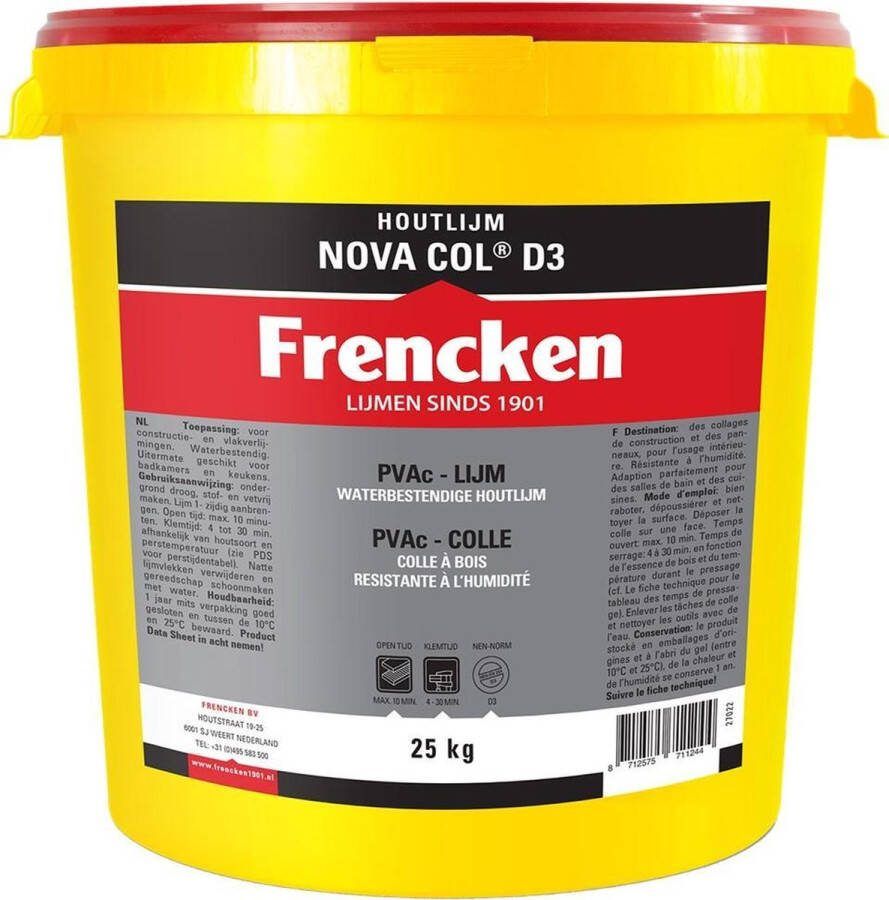 Frencken Houtlijm Nova Col D3 LF Emmer 25kg