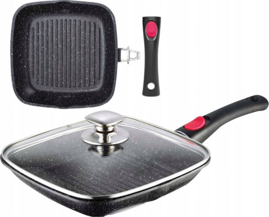 FRICO Grillpan met Afneembare Handgreep 28CM