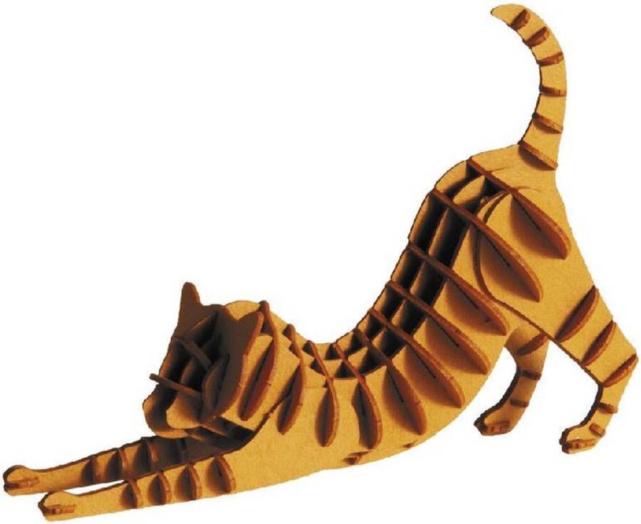 Fridolin 3D puzzel en bouwpakket roodbruine kat van karton