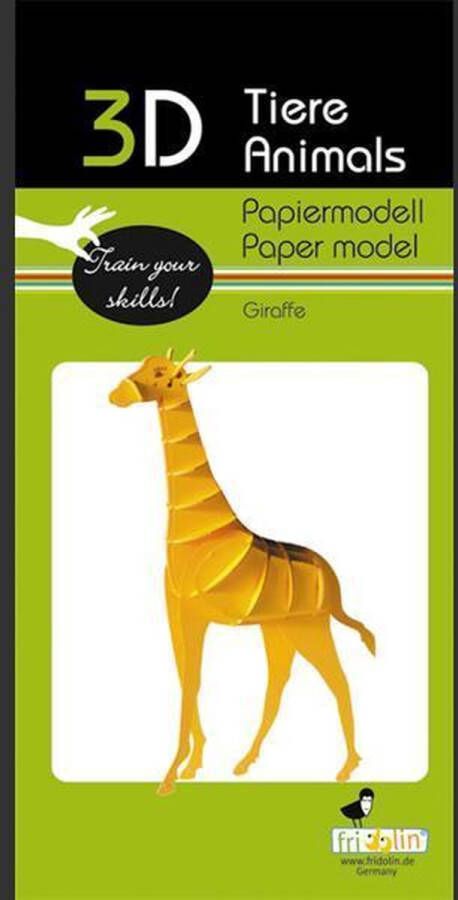 Fridolin 3D puzzel en of bouwpakket giraffe van hout