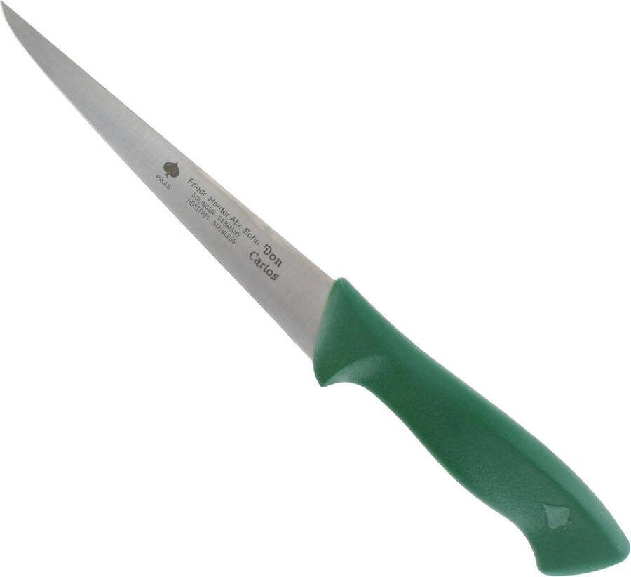 Friedrich Herder Fileermes Ergonomisch Antislip RVS 180 mm Groen