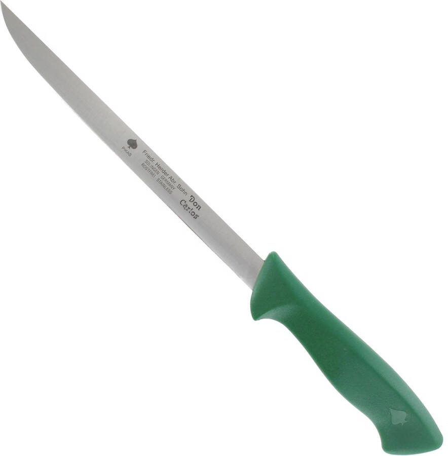 Friedrich Herder Fileermes Flexibel RVS Lemmet Ergonomisch Antislip Handvat 210 mm Groen