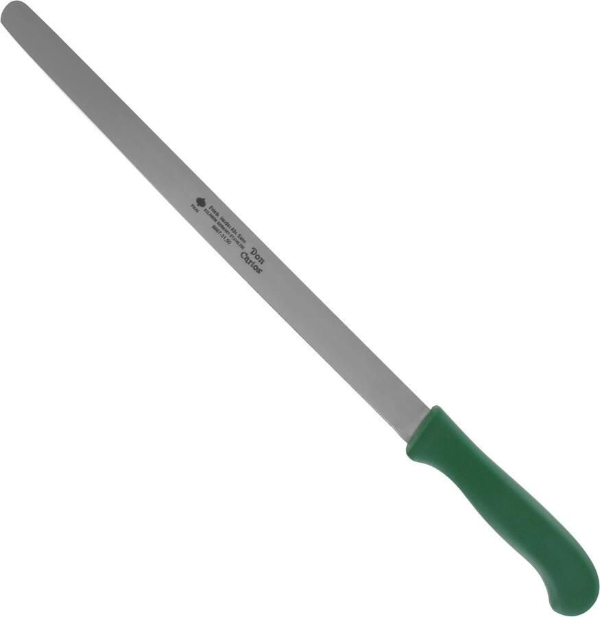 Friedrich Herder Trancheermes Gebogen Lemmet RVS Antislip Handvat 315 mm Groen