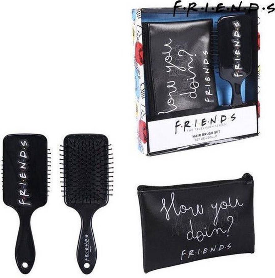 Friends Gift set Toilettas En Haarborstel Zwart
