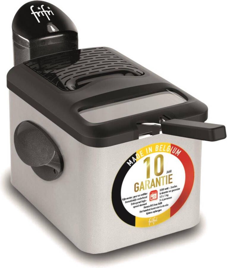 FriFri 1905 DuoFil Frituurpan 3.5 liter koude zone 3200 Watt Koolstof geur- & vetfilter | 1 kg friet 10 jaar garantie