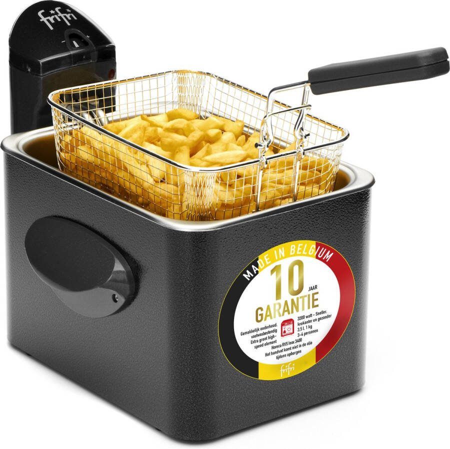 FriFri 1905A Frituurpan 3 5 liter 3200W 1 kg friet| RVS 10 jaar garantie