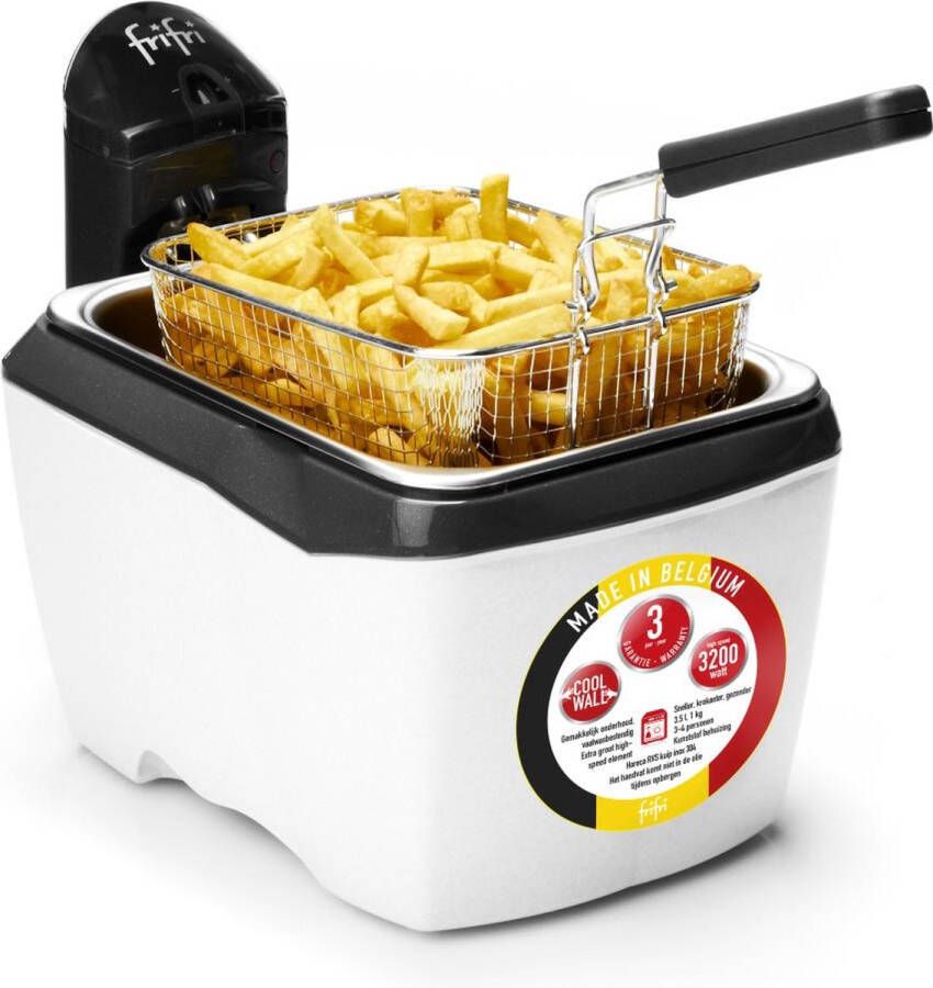 FriFri 905W Frituurpan 3 5 liter koude zone 3200 Watt 1 kg friet wit