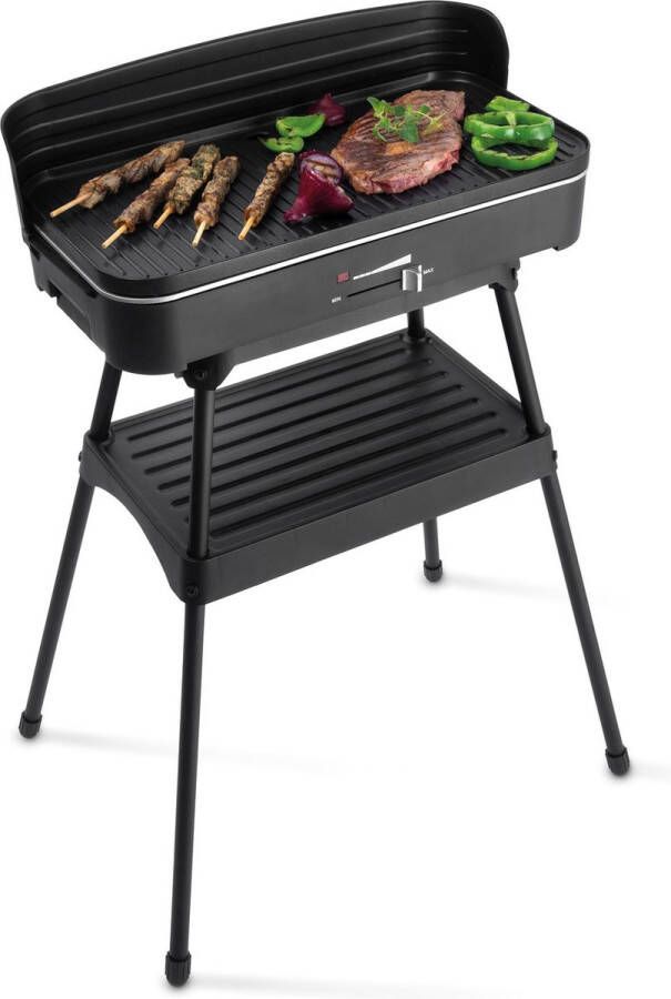Fritel BBQ 2246 Elektrische barbecue en tafelgrill grilloppervlak 50x25 cm + 2200W + onderstel zwart