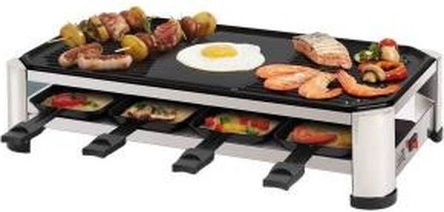 Fritel RG 2170 Raclette grill met bakplaat voor dubbel gebruik grilloppervlak (LxB) 49 5x27cm 2 tot 8 Personen