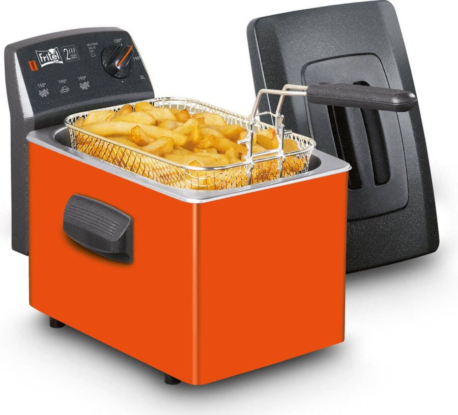 Fritel Turbo SF 4152 Oranje frituurpan friteuse 3l + 2200W ook voor vast vet