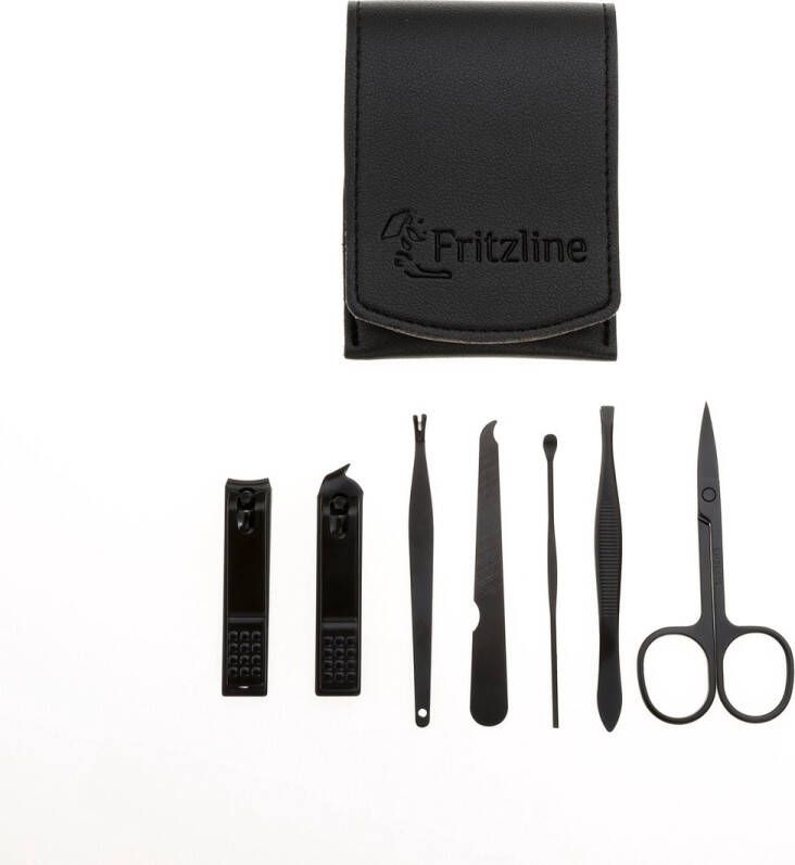 Fritzline 7-delige manicureset zwart manicure set nagelknipper nagelvijl